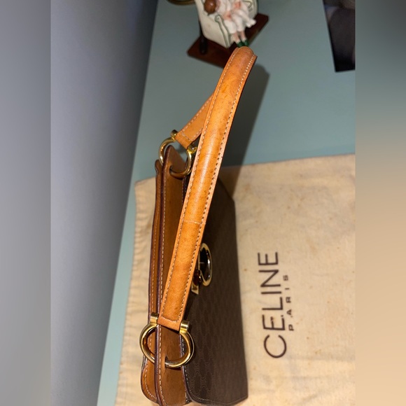 Celine Vintage Macadam Canvas Hand Bag Leather - Picture 11 of 15